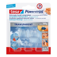 Tesa Haczyk pojedynczy Powerstrips dekoracyjny transparentny 8 sztuk