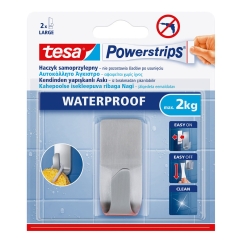 Tesa Haczyk pojedynczy Powerstrips wodoodporny stal nierdzewna