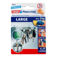 Tesa Plastry mocujące Powerstrips duże 4 sztuki
