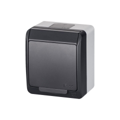 Gniazdo pojedyncze IP44 Szary/antracytowy ELEKTRO-PLAST