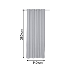 Zasłona blackout Alycia szara 140 x 280 cm na przelotkach Inspire