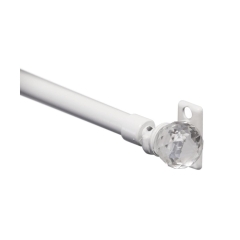 Karnisz mini do zazdrostek Kula Crystal 120-200 cm biały