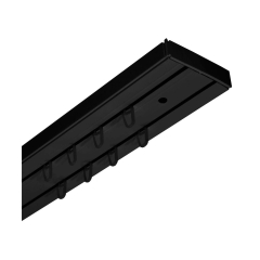 Szyna sufitowa 2-torowa czarna 120 cm z akcesoriami PVC