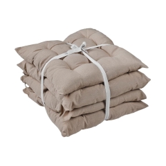 Komplet 4 poduszek na krzesło Popy beżowe 38 x 38 x 5 cm