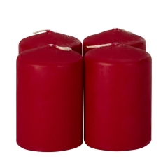 Świeca pieńkowa 4 szt. burgund wys. 6 cm