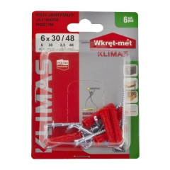 Kołek uniwersalny z hakiem prostym L 6/30x48 mm