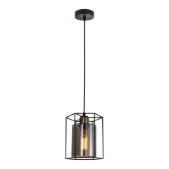 Lampa wisząca Kalula 1 x 40 W E27 czarna/brązowa