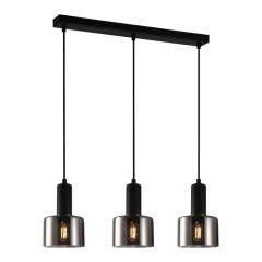 Lampa wisząca Santia 3 x 40 W E27 czarna/brązowa