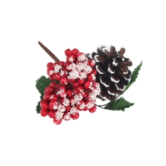 Pik jarzębiny z szyszką 12cm biały