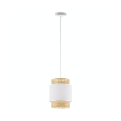 Lampa wisząca Boho biała z rattanem E27 TK Lighting