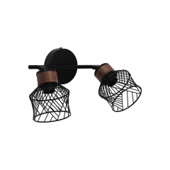 Listwa reflektorowa Kanel czarna z drewnem E27 Inspire