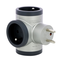Rozgałęziacz potrójny 3X2P+Z aluminium LEGRAND