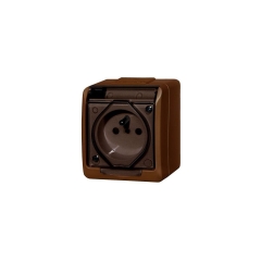 Gniazdo pojedyncze IP44 HERMES Brązowy ELEKTRO-PLAST