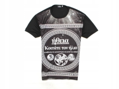 *H TopMan Mens T-shirt Print Black Tee size L