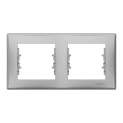 Ramka podwójna Electric Sedna pozioma aluminium