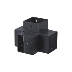 Łącznik do drewna prosty 9 x 9 cm 90 st. 4-końce Suki Plug-in antracyt
