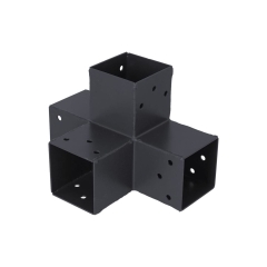 Łącznik do drewna prosty 7 x 7 cm 90 st. 4-końce Suki Plug-in antracyt