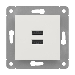 Gniazdo podwójne USB EDGE biały LEXMAN
