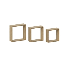 Zestaw 3 półek ściennych Cube oak Spaceo