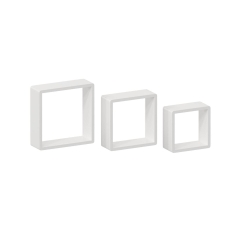 Zestaw 3 półek ściennych Cube white Spaceo