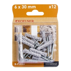 Koelner Kołek FIX rozporowy 6mm z wkrętem 12szt