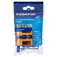 Rawlplug Kołek 4All uniwersalny 10x50mm z wkrętem 8 szt