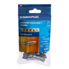 Rawlplug Kołek UNO uniwersalny 10x36mm z wkrętem 15 szt