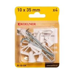 Koelner Kołek do płyt GK 10mm z hakiem kątowym 4szt.