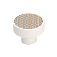 Gamet Gałka meblowa biała geometria 36mm