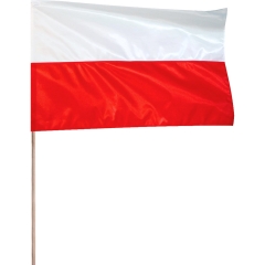 Metro Flaga narodowa biało-czerwona z drzewcem 112x70cm
