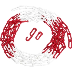 Łańcuch plastikowy biało/czer 6mm 5m