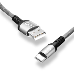 Kabel BRAID USB-USB C 1,2m szary