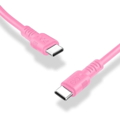 Kabel WHIPPY USBC-USB C 0,9m jasny róż