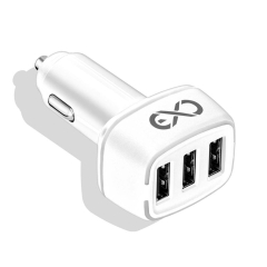 Ładowarka samochodowa LIGHT 3xUSB 33W biała