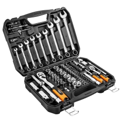Klucze nasadowe CrV zestaw 82 szt. 1/2", 1/4"