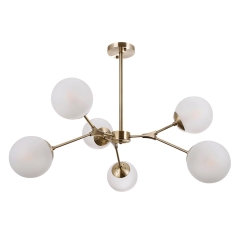 Italux Lampa wisząca ANNES złota 6xE14