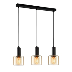Italux Lampa wisząca SANTIA śr.12cm czarna 3xE27