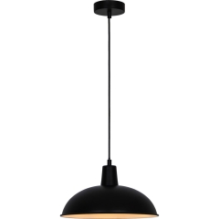 Lampa wisząca metalowy klosz czarna śr.30cm 40W E27
