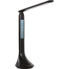 Lampka biurkowa COLOGNI z wyświetlaczem i USB czarna