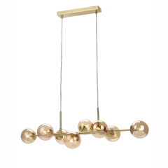 Italux Lampa wisząca ERIMIDA mosiądz 8xG9