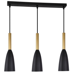 Light Prestige Lampa wisząca SOLIN linia czarno-złota 3xE27