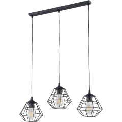 TK Lighting Lampa wisząca DIAMOND NEW listwa czarna 3xE27