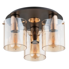 Alfa Lampa ATMAN GOLD czarna 3xE27