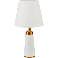 Lampka stołowa biało-złota 40W E27 śr.30 cm wys. 60cm