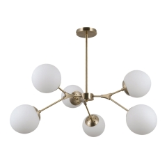 Italux Lampa wisząca ANNES złota 6xE14