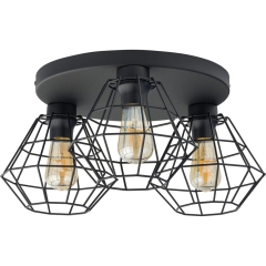 TK Lighting Plafon DIAMOND NEW koło czarny 3xE27