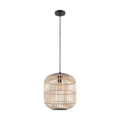Eglo Lampa wisząca BORDESLEY drewno śr.35cm E27
