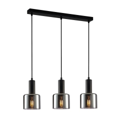 Italux Lampa wisząca SANTIA śr.12cm czarna 3xE27