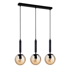 Italux Lampa wisząca RAVENA śr.15cm czarna 3xE27