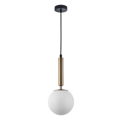 Italux Lampa wisząca RAVENA śr.15cm czarno-mosiężna E27